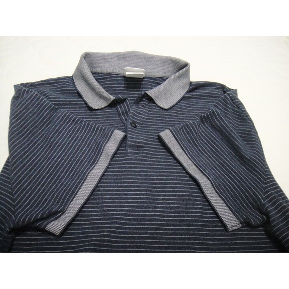 Lacoste Polo Shirt Men Size 8 Medium Dark Blue Stripe Short Sleeve - Picture 3 of 12